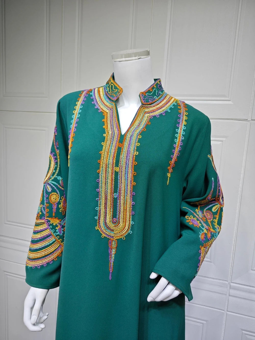 Abaya Cording Embroidery Evening Dress, Unique 5 Color Loose Kaftan Robe, Delicate Celebrity Cocktail Gown, Four Seasons