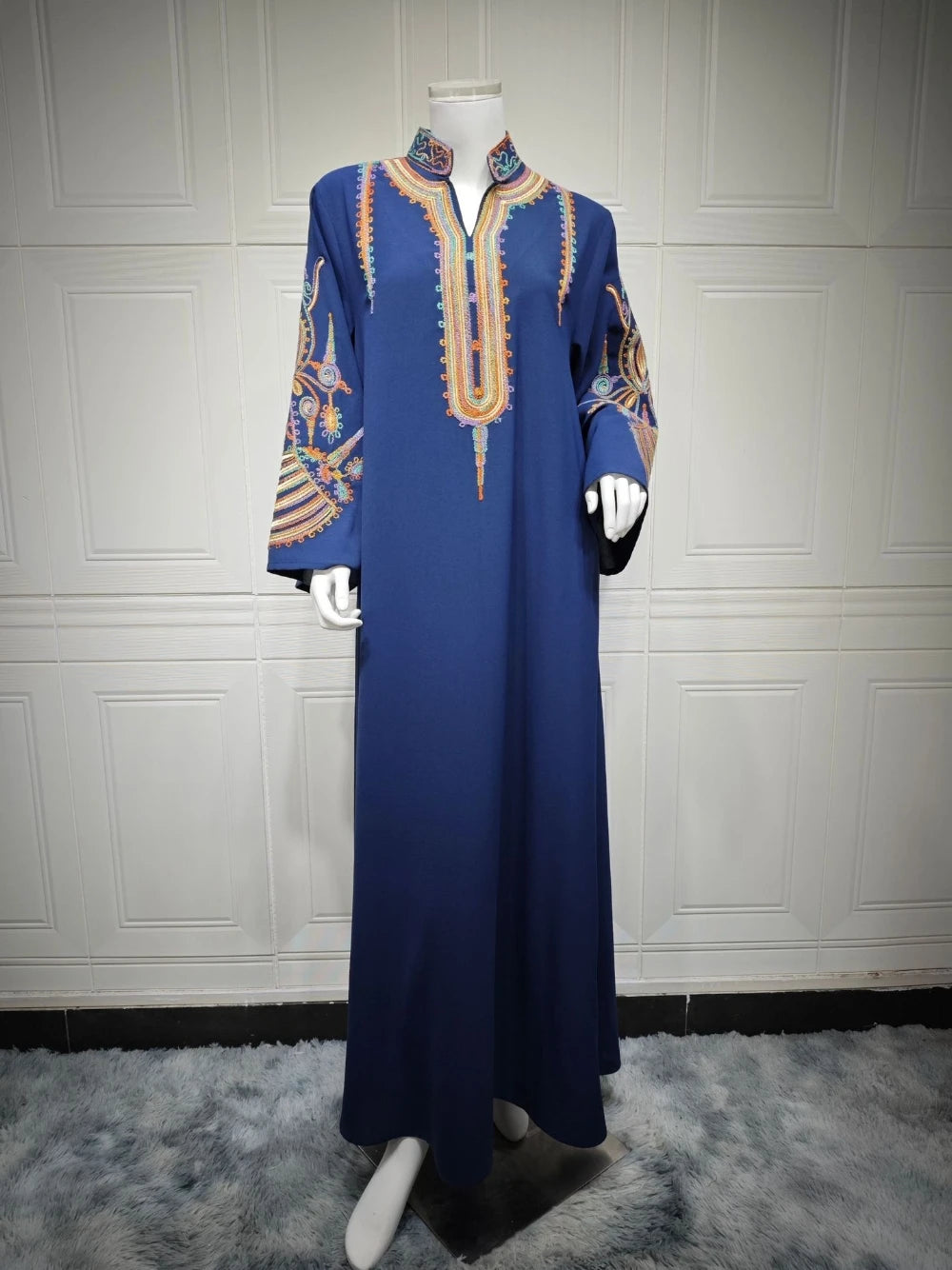 Abaya Cording Embroidery Evening Dress, Unique 5 Color Loose Kaftan Robe, Delicate Celebrity Cocktail Gown, Four Seasons