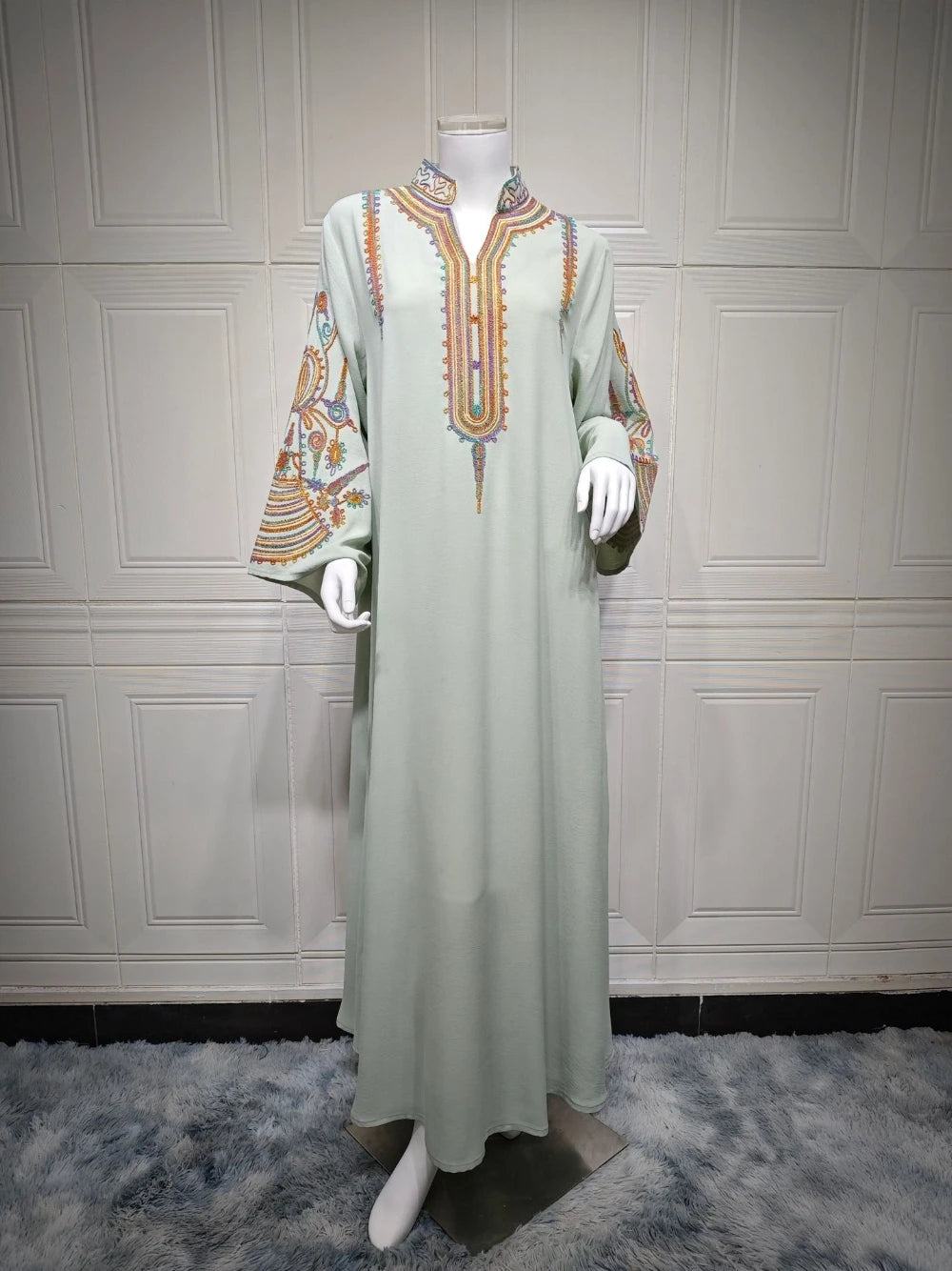 Abaya Cording Embroidery Evening Dress, Unique 5 Color Loose Kaftan Robe, Delicate Celebrity Cocktail Gown, Four Seasons